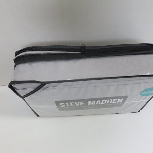 Steve Madden Queen 6pc Embossed Gray Sheet Set - Picture 4 of 7